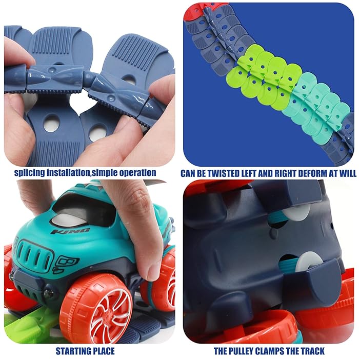 Magnetic Race Track Set for Kids with Self-Driving Car