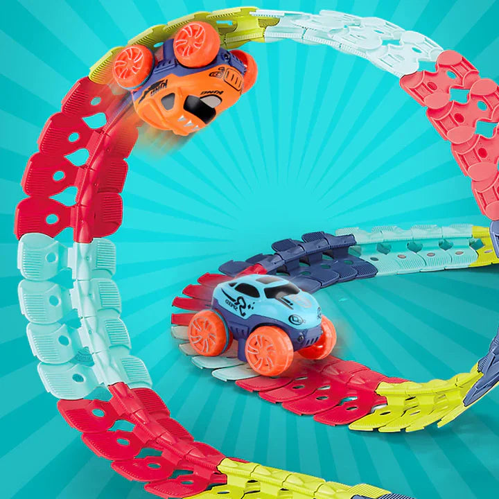 Magnetic Race Track Set for Kids with Self-Driving Car